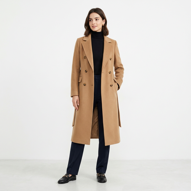 Heritage Wool Coat in camel